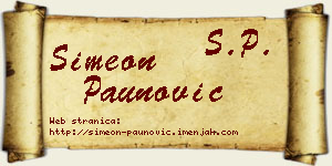 Simeon Paunović vizit kartica